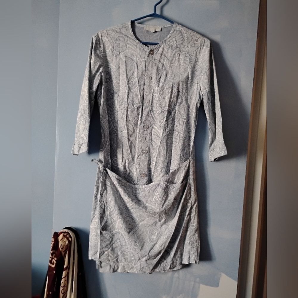 Comrags Blue + White Paisley Cotton Apron Dress M